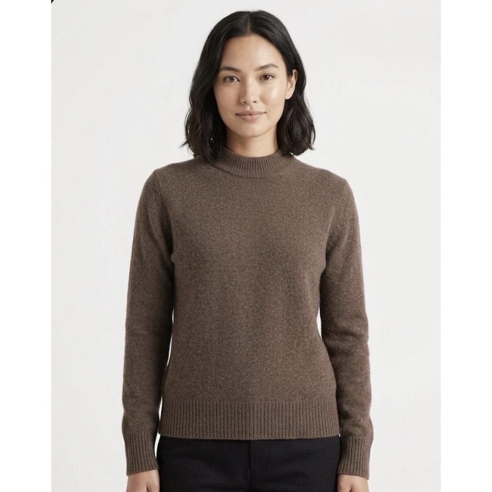 Quince Sweater Women Brown Sz M 100%Mongolian Cashmere Crewneck Oversized Comfy